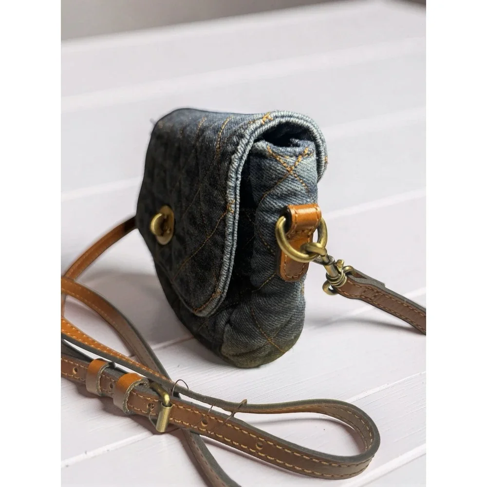 NWT Patricia Nash Quilted Blue Dark Denim Bonny Crossbody turnlock